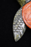 Swimming Turtle Serpentine Carnelian Crystal Carving