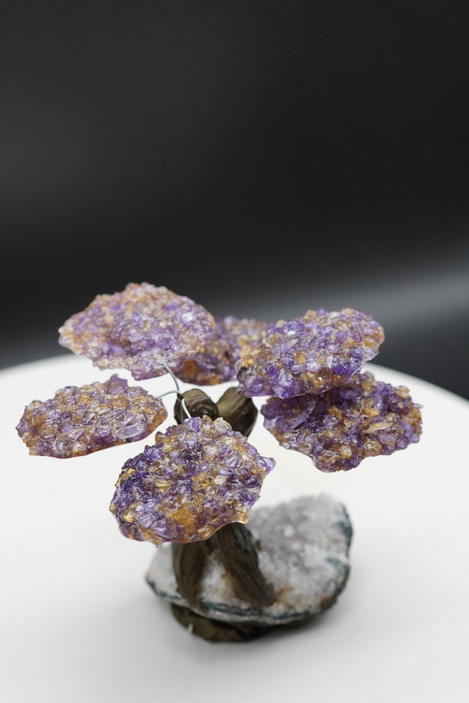 Very Rare 2024 Natural Ametrine Tree Carving / Purple Ametrine Crown Carvings / Tree Carvings Gemstones / Ametrine Carving For Wire Wrapping