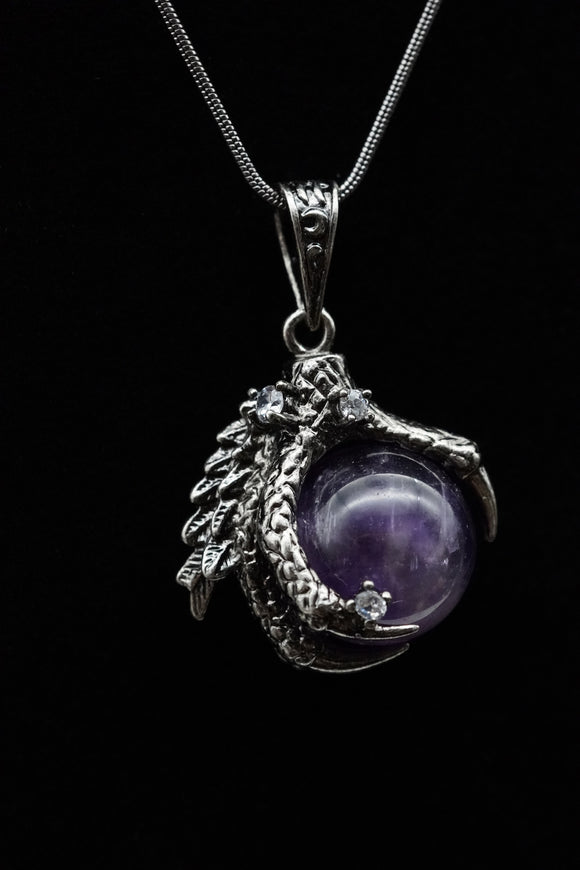 Dragon Claw Crystal Sphere with Rhinestones Necklace (Various Options)