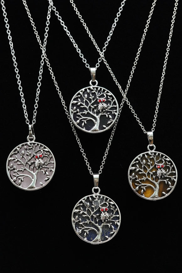 Reversible Owl Tree of Life Pendant Necklace (Various Options)